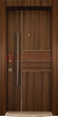 Коричневая входная дверь c МДФ панелью ЧД-12 в частный дом в Ярославле