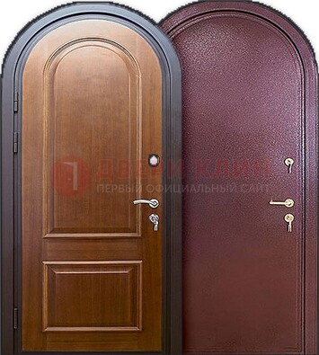 Железная арочная дверь с МДФ внутри ДА-14 в Ярославле