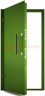 Зеленая металлическая бронированная дверь ДБ-8 в Ярославле