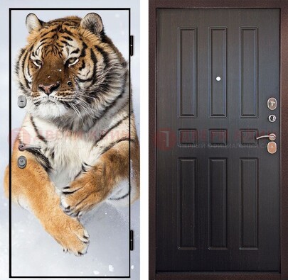 Металлическая дверь с фотопечатью тигра ДФ-1 в Ярославле