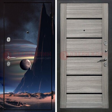 Стальная дверь с фотопечатью космоса ДФ-49 в Ярославле