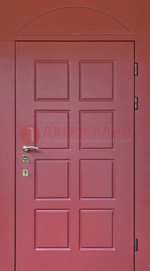 Красная стальная дверь с верхней фрамугой ДФГ-13 в Ярославле