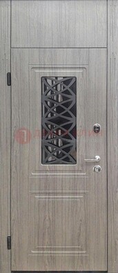 Металлическая дверь Винорит стекло и ковка с фрамугой ДФГ-33 в Ярославле