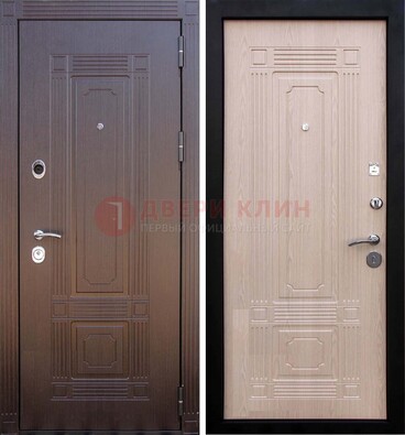 Коричневая входная дверь с МДФ ДМ-173 для кирпичного дома в Ярославле