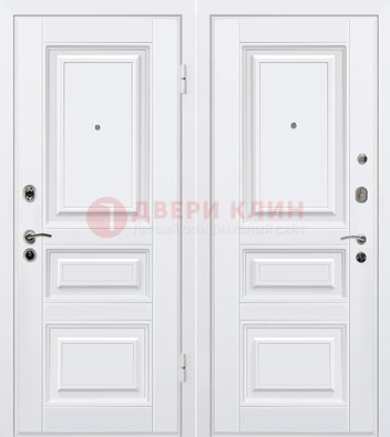Белая металлическая дверь с МДФ ДМ-179 в Ярославле