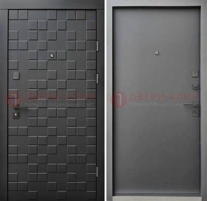 Темная стальная филенчатая дверь с МДФ ДМ-221 в Ярославле