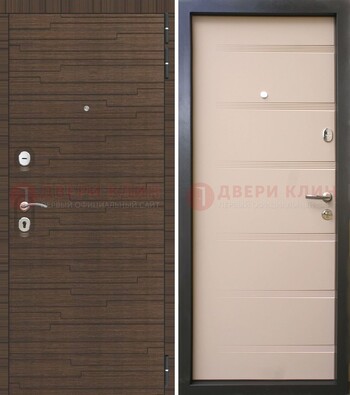 Коричневая  железная дверь c фрезерованной МДФ ДМ-248 в Ярославле