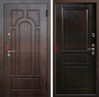 Железная дверь с коричневыми панелями МДФ ДМ-382 в Вологде
