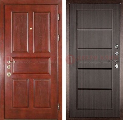 Красная металлическая дверь с МДФ в квартиру ДМ-387 в Ярославле