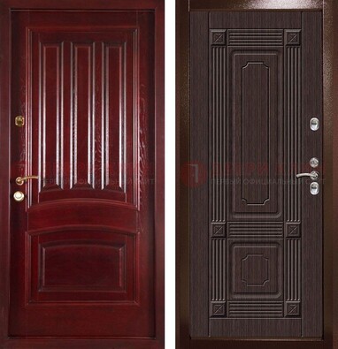 Красная стальная дверь с филенчатой МДФ ДМ-398 в Ярославле