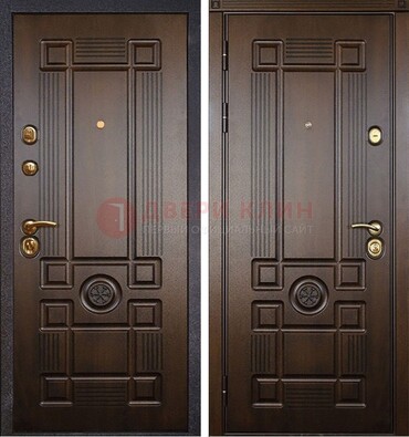 Квартирная коричневая железная дверь с МДФ ДМ-45 в Мурманске