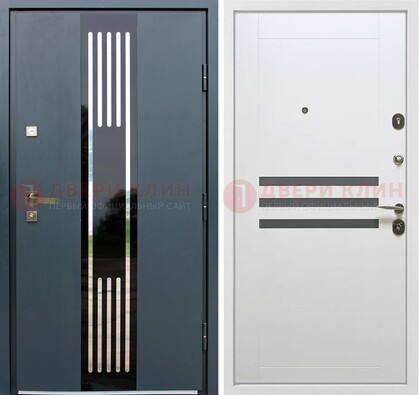 Темная квартирная дверь с разными МДФ ДМ-504 в Ярославле