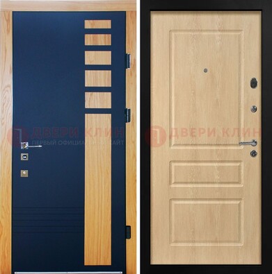 Двухцветная железная дверь с МДФ в квартиру ДМ-511 в Ярославле