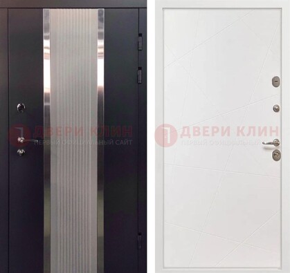 Темная металлическая дверь в квартиру МДФ с двух сторон ДМ-512 в Ярославле