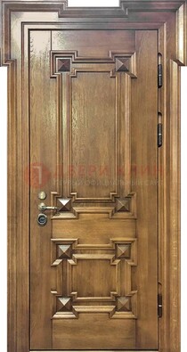 Филенчатая железная дверь с массивом дуба ДМД-56 в Ярославле