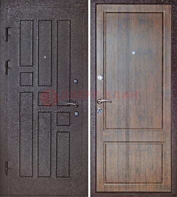 Темная входная дверь с порошковым покрытием МДФ внутри ДП-125 в Электрогорске