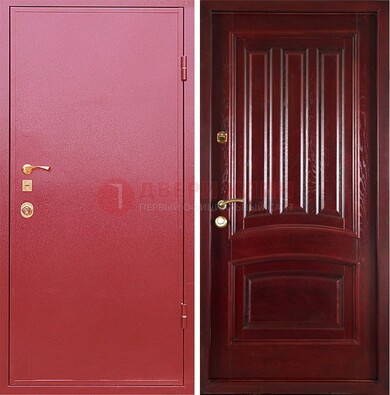 Красная металлическая дверь с порошковым напылением ДП-165 в Ярославле