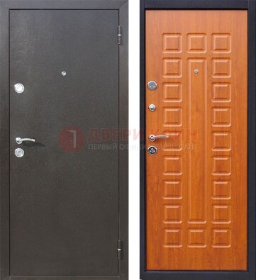 Коричневая стальная дверь с порошковым напылением ДП-202 в Ярославле