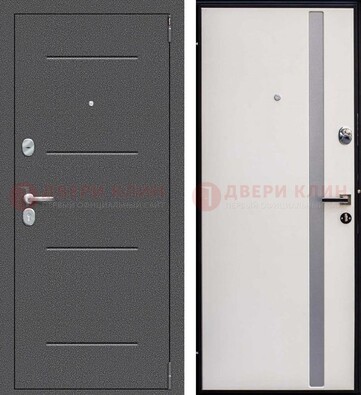 Железная дверь с порошковым напылением и белой МДФ ДП-212 в Ярославле