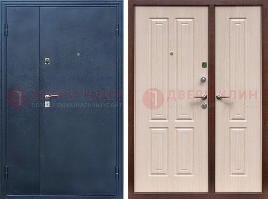 Двустворчатая стальная дверь с порошковым напылением и МДФ ДП-239 в Ярославле