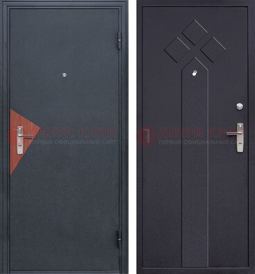 Черная входная дверь с порошковым напылением и узором внутри ДП-241 в Ярославле