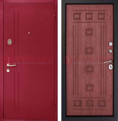 Красная железная дверь с порошковым напылением ДП-242 в Кубинке