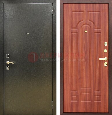 Входная темно-серая дверь с порошковой отделкой и МДФ Миланский орех ДП-281 в Ярославле