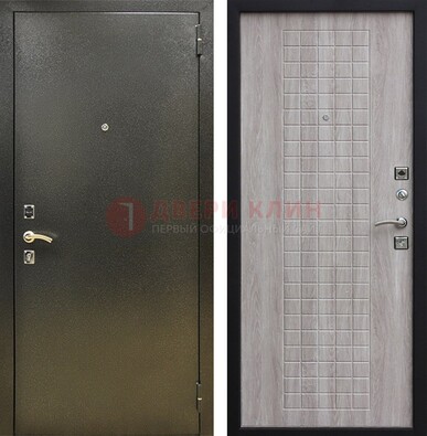 Железная темная дверь с порошковым покрытием и филенчатой МДФ ДП-297 в Ярославле