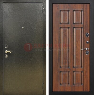 Металлическая входная темная дверь с порошковым напылением и МДФ ДП-299 в Ярославле