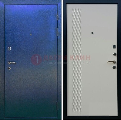 Синяя железная дверь с порошковым напылением ДП-49 в Ярославле
