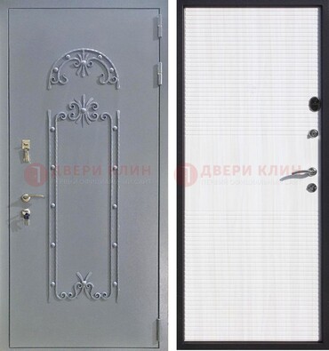 Серая входная дверь с порошковым покрытием ДП-67 в Ярославле