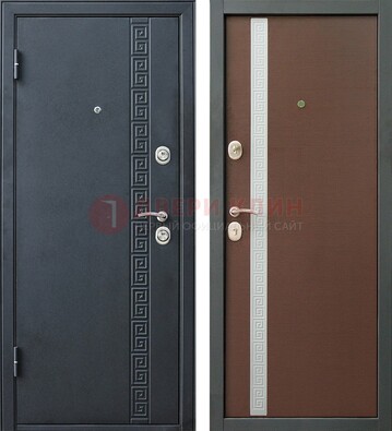 Черная стальная дверь с порошковым напылением ДП-9 в Солнечногорске