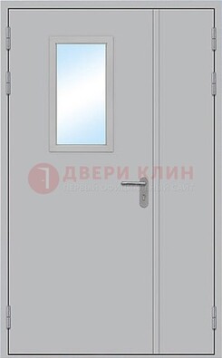 Белая входная техническая дверь со стеклянной вставкой ДПП-10 в Ярославле