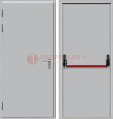Белая металлическая противопожарная дверь с длинной ручкой ДПП-14 в Ярославле