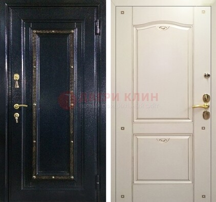 Парадная дверь с золотистым декором ДПР-3 в квартиру в Ярославле