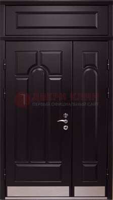 Парадная дверь с металлическими вставками ДПР-47 и фрамугой в Ярославле