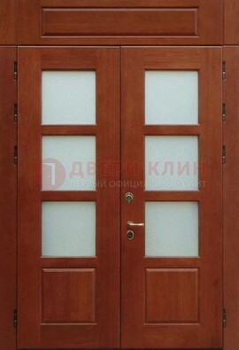 Металлическая парадная дверь со стеклом ДПР-69 для загородного дома в Ярославле