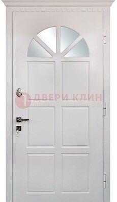 Светлая железная дверь со стеклом ДС-29 в Ярославле