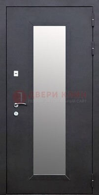 Черная стальная дверь порошок со стеклом ДС-33 в Ярославле