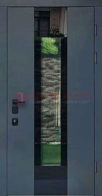 Современная дверь со стеклом для коттеджа ДС-40 в Ярославле