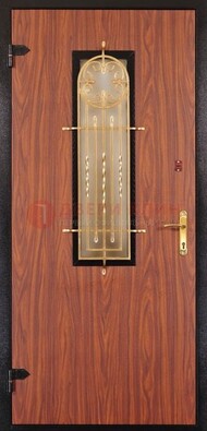 Дополнительная дверь со стеклом и золотой ковкой ДСК-16 в Павловском Посаде