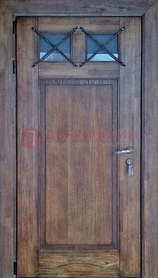 Металлическая дверь с Виноритом со стеклом и ковкой под старину ДСК-209 в Ярославле