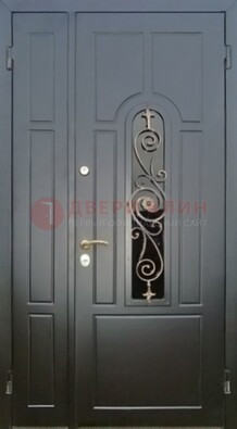Металлическая дверь Винорит со стеклом в темном цвете ДСК-276 в Ярославле