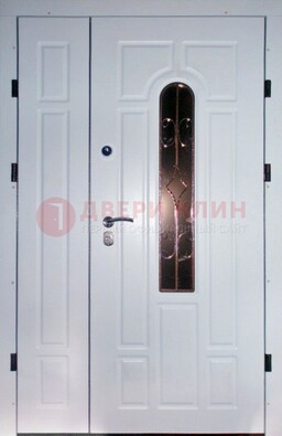 Входная дверь Винорит со стеклом в белом цвете ДСК-277 в Ярославле