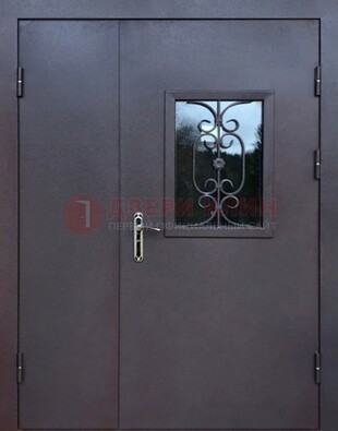 Тамбурная дверь Порошок со стеклом и ковкой ДТМ-48 в Ярославле