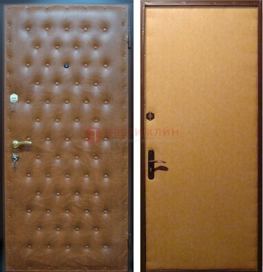 Желтая железная дверь с винилискожей ДВ-2 в Ярославле