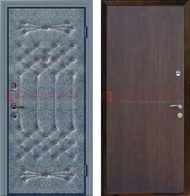 Серая металлическая дверь с винилискожей ДВ-35 в Ярославле