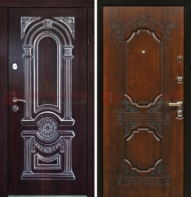 Железная дверь с виноритом в цвете Итальянский орех ДВТ-103 в Лосино-Петровсом