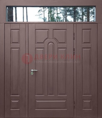 Парадная металлическая дверь с виноритом и стеклом ДВТ-167 в Ярославле