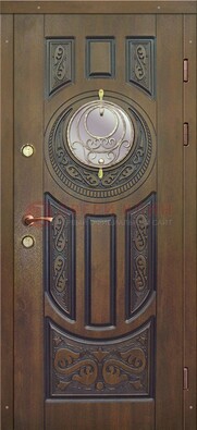 Одностворчатая входная дверь с виноритом и стеклом ДВТ-193 в Ярославле